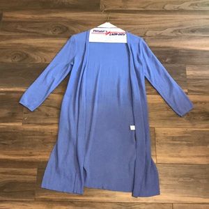 Thigh Length Blue Cardigan